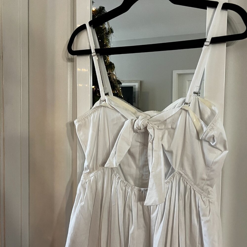 339 Free People White Tank Dress Open Back Size Large Color White - Picture 5 of 6